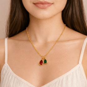 Viviane | Ruby Grace Pendant (Green+Red)