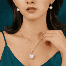 Marissa | Moonlit Pearl Set (Necklace + Earrings)