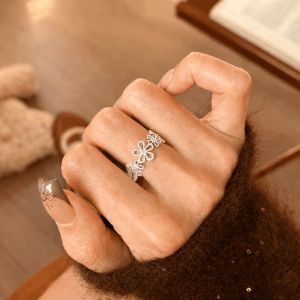 Amora | Gem Ring (White Gold Finish)