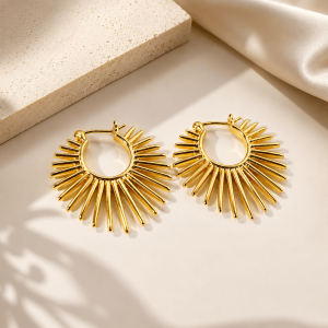 Kaia | Sunflower Punk Hoop Earrings